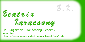 beatrix karacsony business card