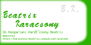 beatrix karacsony business card